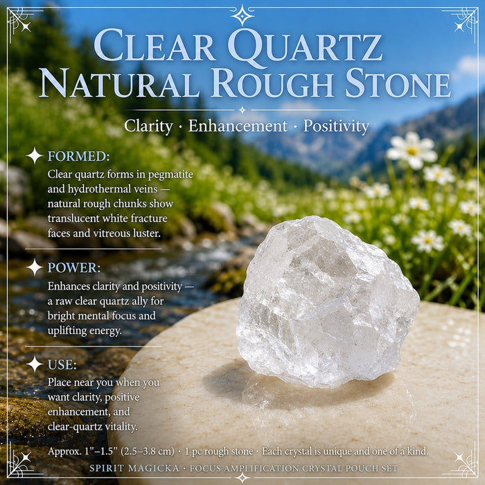 Natural rough clear quartz chunk on a stone tray