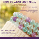 Pulsera Mala Fluorita Con Bolsa De Terciopelo
