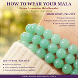 Pulsera Mala Aventurina Verde Con Bolsita De Terciopelo