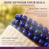 Mala Lapislazuli-Armband mit Samtbeutel