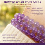 Pulsera Mala Amatista Con Bolsa De Terciopelo