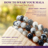 Pulsera Mala Orca Jaspe Con Bolsa De Terciopelo