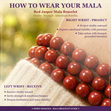Pulsera Mala De Jaspe Rojo Con Bolsita De Terciopelo