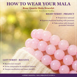 Pulsera Mala De Cuarzo Rosa Con Estuche De Terciopelo