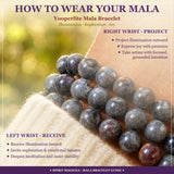 Pulsera Mala Yooperlite Con Bolsa De Terciopelo