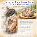 Generador Druzy de ágata de encaje mexicano grande