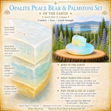 $10 SALE TODAY ONLY! - Opalite Peace Bear & Palmstone Set