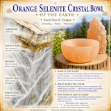 Ciotola di cristallo di selenite arancione