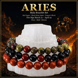 ♈ Aries - 21 de marzo - 19 de abril - Conjunto de pulseras de cristal de astrología del zodíaco