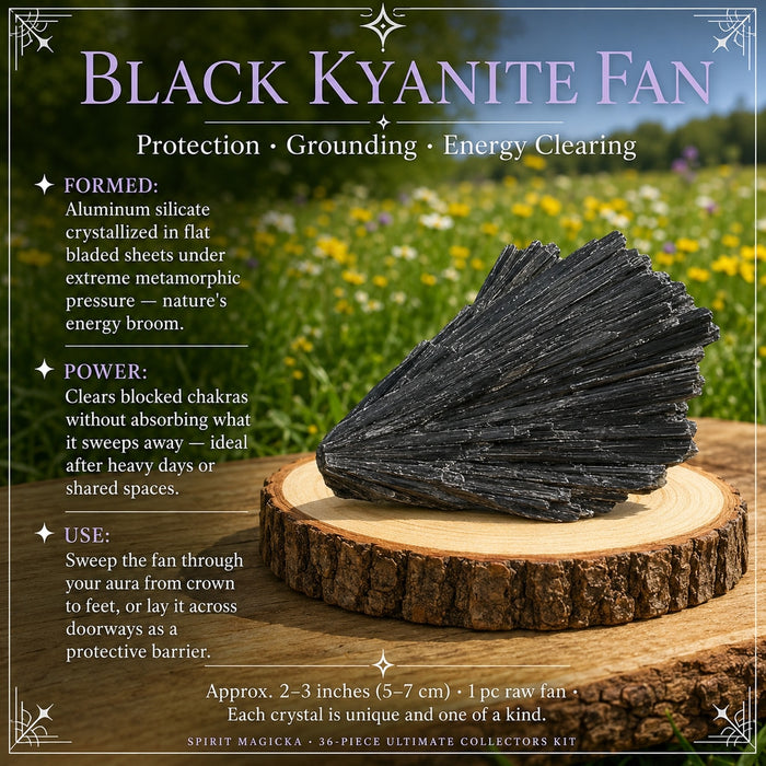 Black kyanite fan