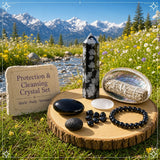 Set di cristalli di protezione + salvia + conchiglia di abalone