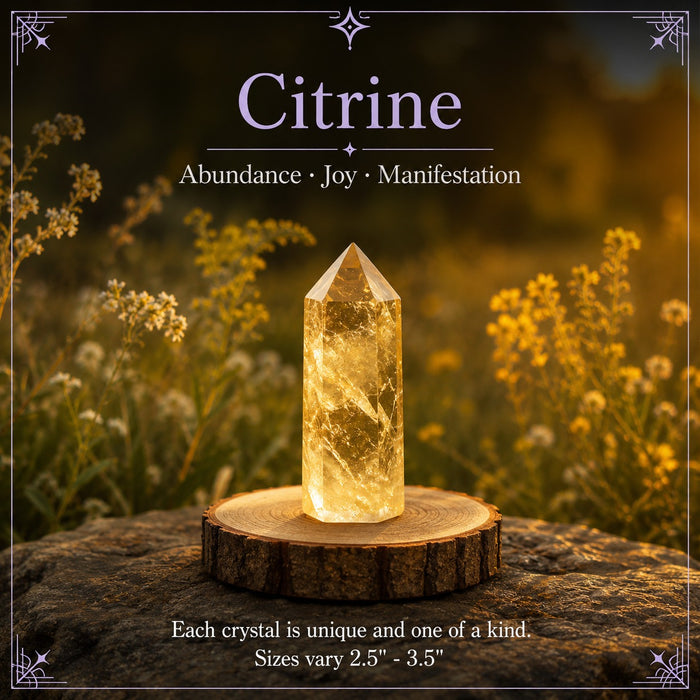 Citrine crystal point