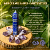 8-Piece Lapis Lazuli + Amethyst Set