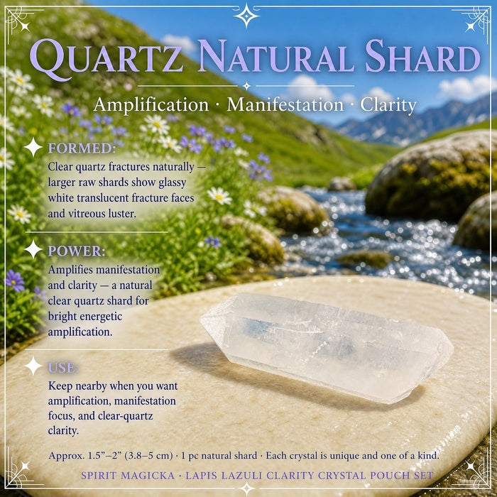 Clear quartz natural shard lying on a stone tray