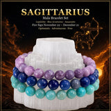 ♐ Sagitario - 22 de noviembre - 21 de diciembre - Conjunto de pulseras de cristal de astrología del zodíaco