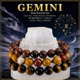 ♊ Géminis - 21 de mayo - 20 de junio - Conjunto de pulseras de cristal de astrología del zodíaco