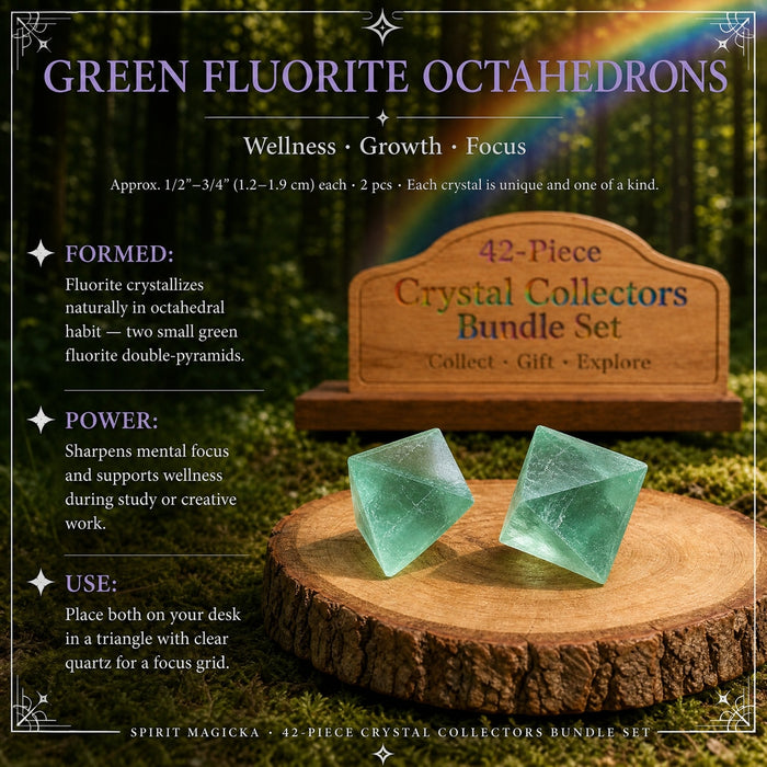 Two green Fluorite octahedrons