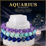 ♒ Acuario - 20 de enero - 18 de febrero Juego de pulseras de astrología del zodíaco