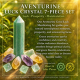 Juego de 7 piezas de cristal de la suerte de aventurina