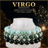 ♍ Virgo - 23 de agosto - 22 de septiembre - Conjunto de pulseras de cristal de astrología del zodíaco