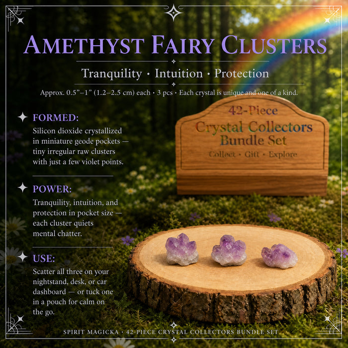 Three Amethyst fairy clusters