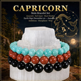 ♑ Capricornio - 22 de diciembre - 19 de enero - Conjunto de pulseras de cristal de astrología del zodíaco