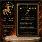 ♐ Sagitario - 22 de noviembre - 21 de diciembre - Conjunto de pulseras de cristal de astrología del zodíaco
