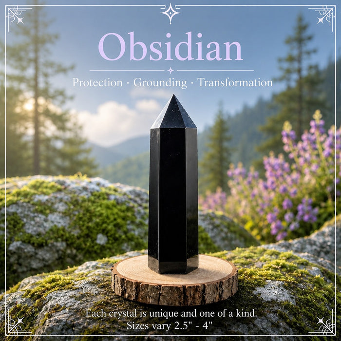 Black Obsidian crystal point