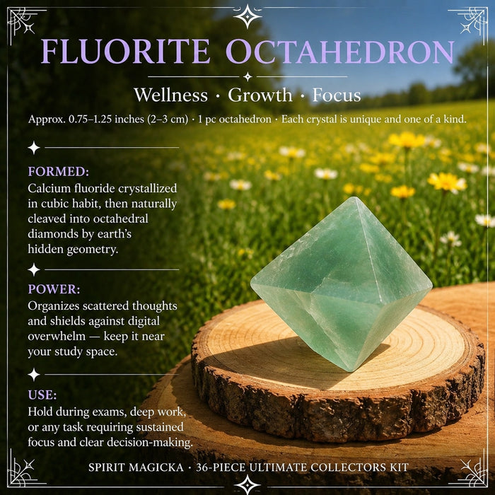 Green fluorite octahedron