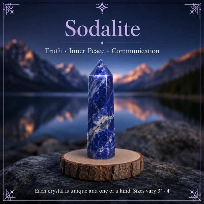 Sodalite crystal point