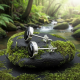 Classic Black Onyx Silver Stud Earrings