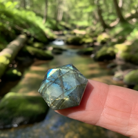 Labradorit hellig geometri facetteret krystal
