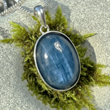 Blue Kyanite & Silver Energy Clearing Necklace