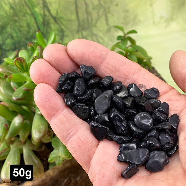 Mini pedras preciosas de obsidiana (lote de 50 gramas / 1,7 onças)