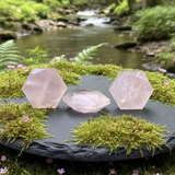 Rose Quartz Sacred Geometry Faceted Crystal