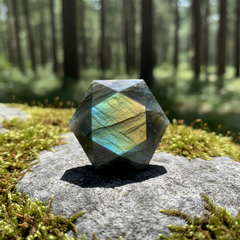 Labradorit hellig geometri facetteret krystal