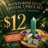 Juego de 7 piezas de cristal de la suerte de aventurina