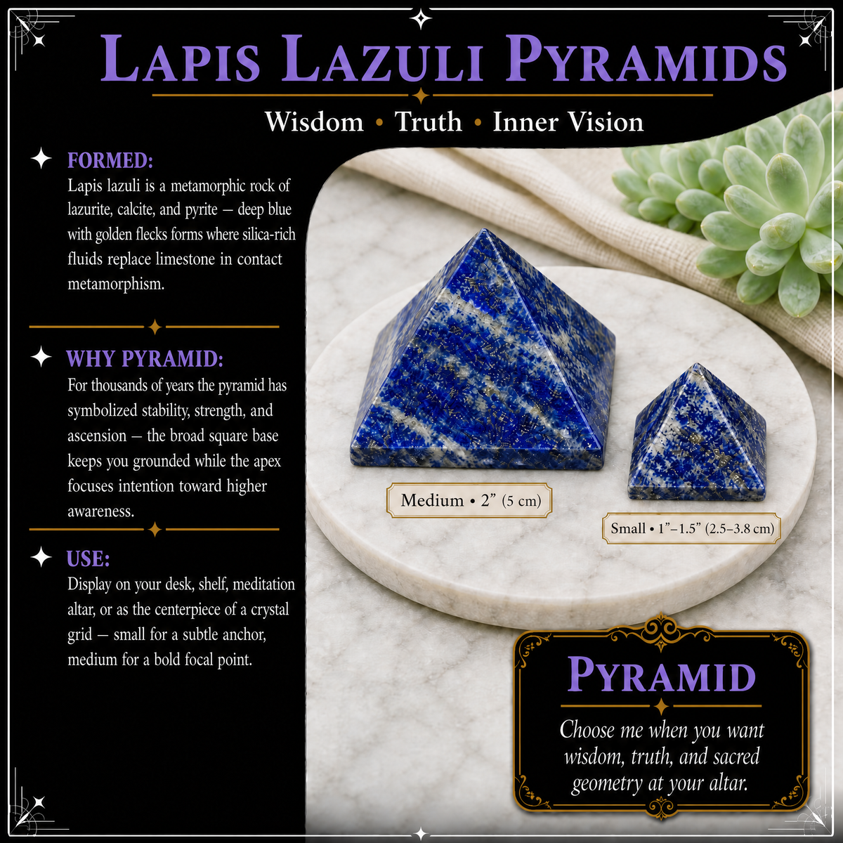 Lapis Lazuli Piramit - Orta
