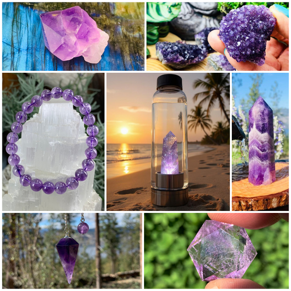 Never Too Much Amethyst Water Bottle & Crystal Bundle