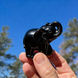 Crystal Animal Spirit Totems: Black Agate Elephant