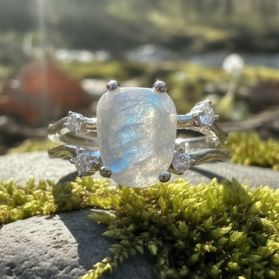 Κολιέ μενταγιόν Z ARRON DESIGN Serenity Moonstone από χάλκινο σύρμα