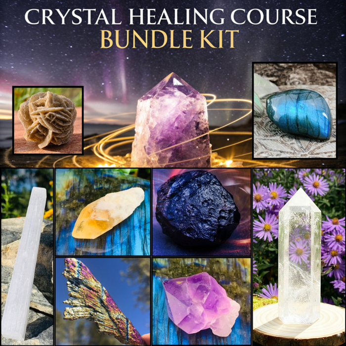 Crystal Healing Course + 8 Crystal Bundle Kit