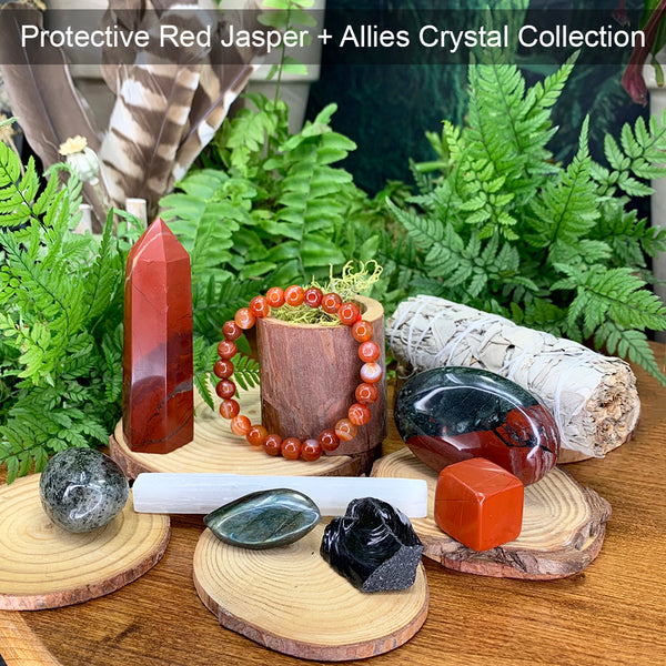 Schützender roter Jaspis + Allies-Kristall-Kollektion