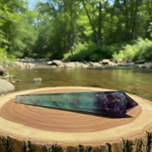 Purple & Green Fluorite Point Cut Generator
