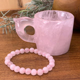 FREE Bracelet! Valentines - Rose Quartz Love Cup & Free Mala Bracelet