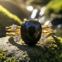 Z ARRON DESIGN Collar con colgante de alambre de cobre con piedra lunar Serenity
