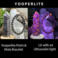 Yooperlite - The Stone that Glows + Mala Bracelet Combo Set