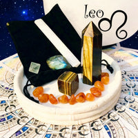 ♌ Løven - 23. juli - 21. august - Zodiac Crystal Fusion-sæt med pose
