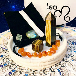 ♌ Løven - 23. juli - 21. august - Zodiac Crystal Fusion-sæt med pose