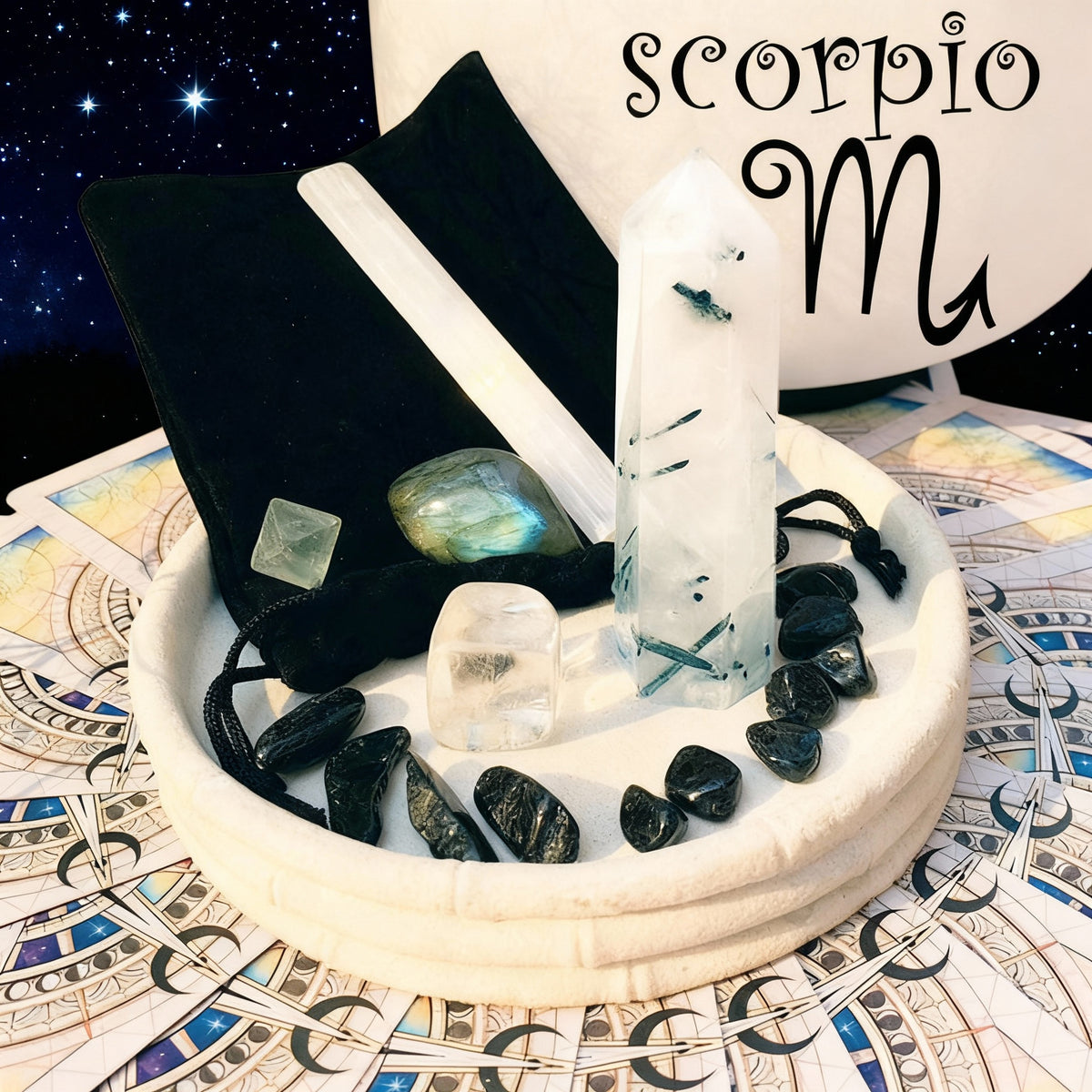 ♏ Skorpionen - 23. oktober - 21. november - Zodiac Crystal Fusion Sæt med etui